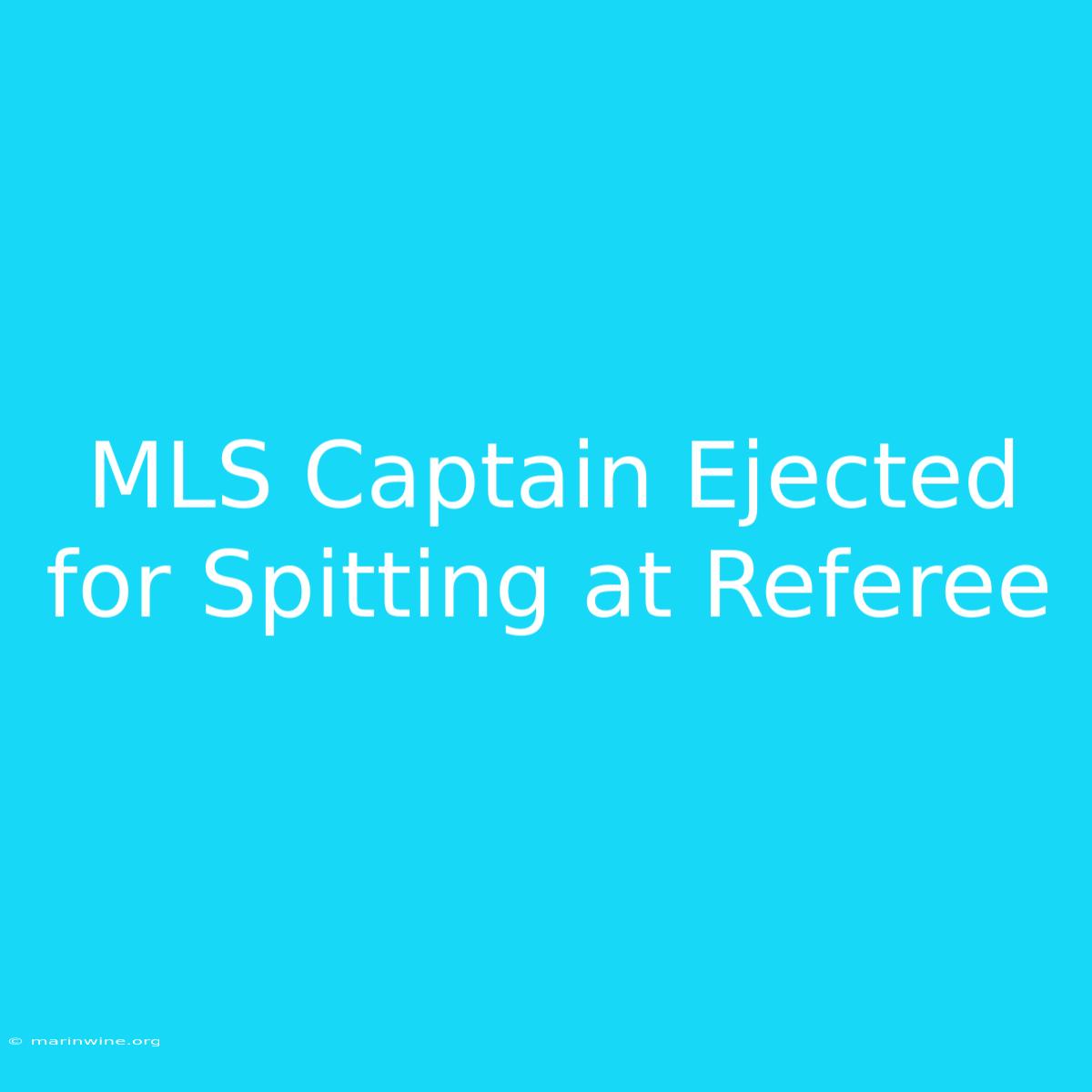 MLS Captain Ejected For Spitting At Referee