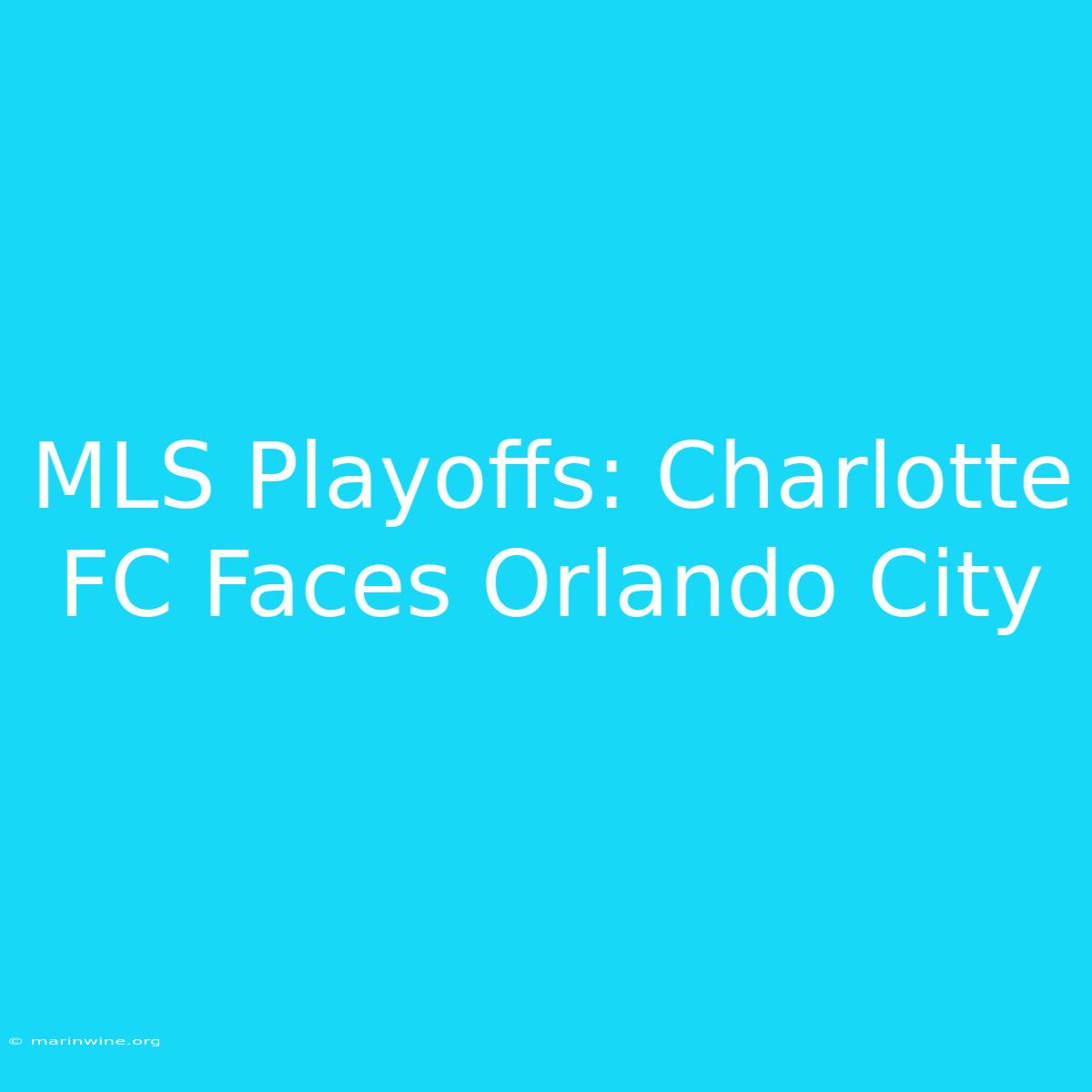 MLS Playoffs: Charlotte FC Faces Orlando City