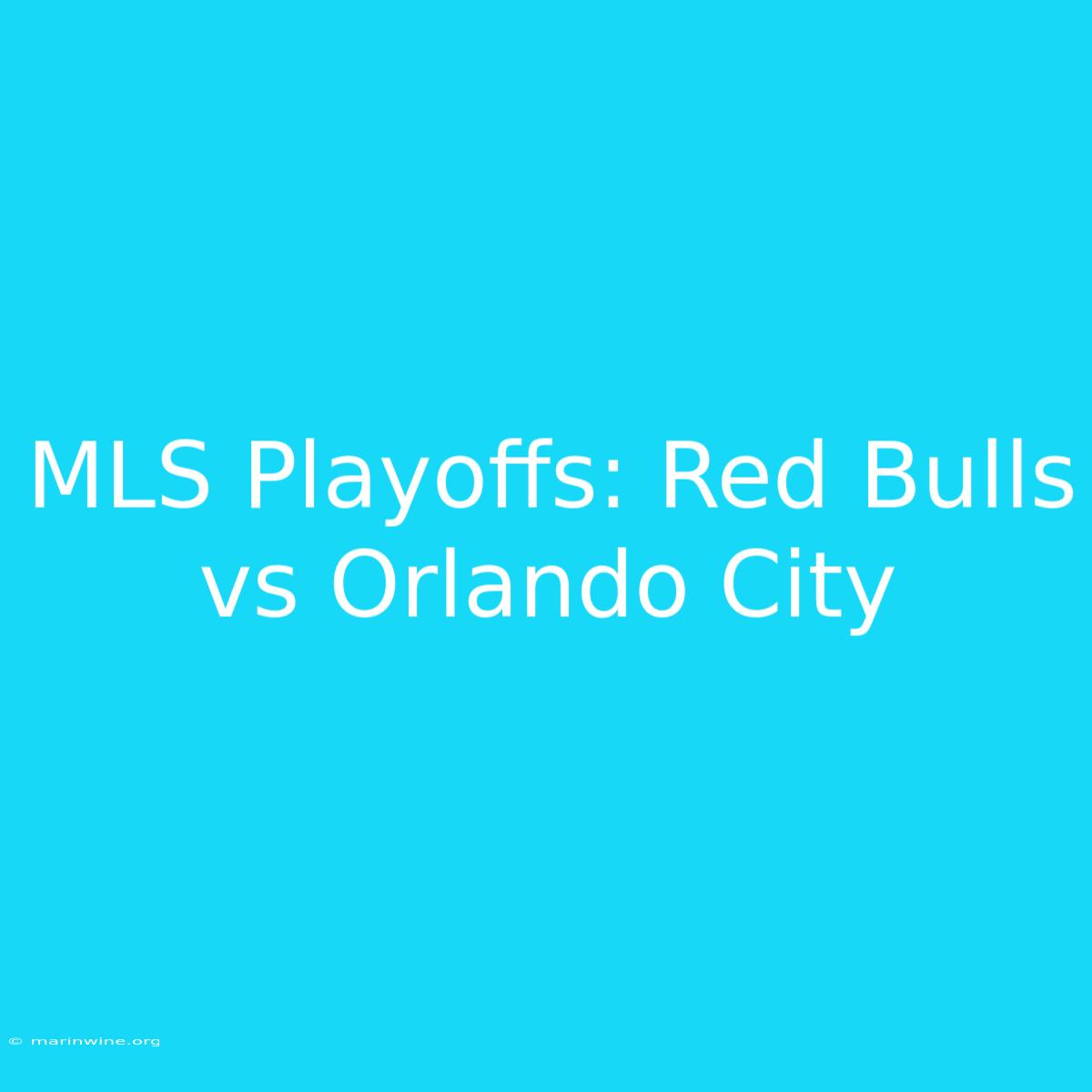 MLS Playoffs: Red Bulls Vs Orlando City