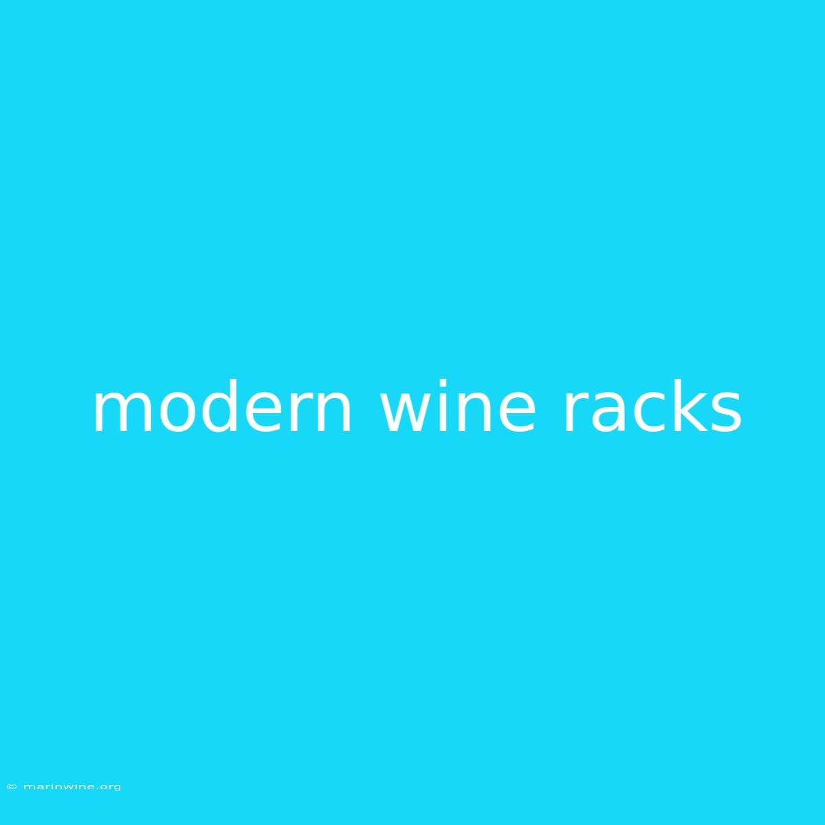 Modern Wine Racks