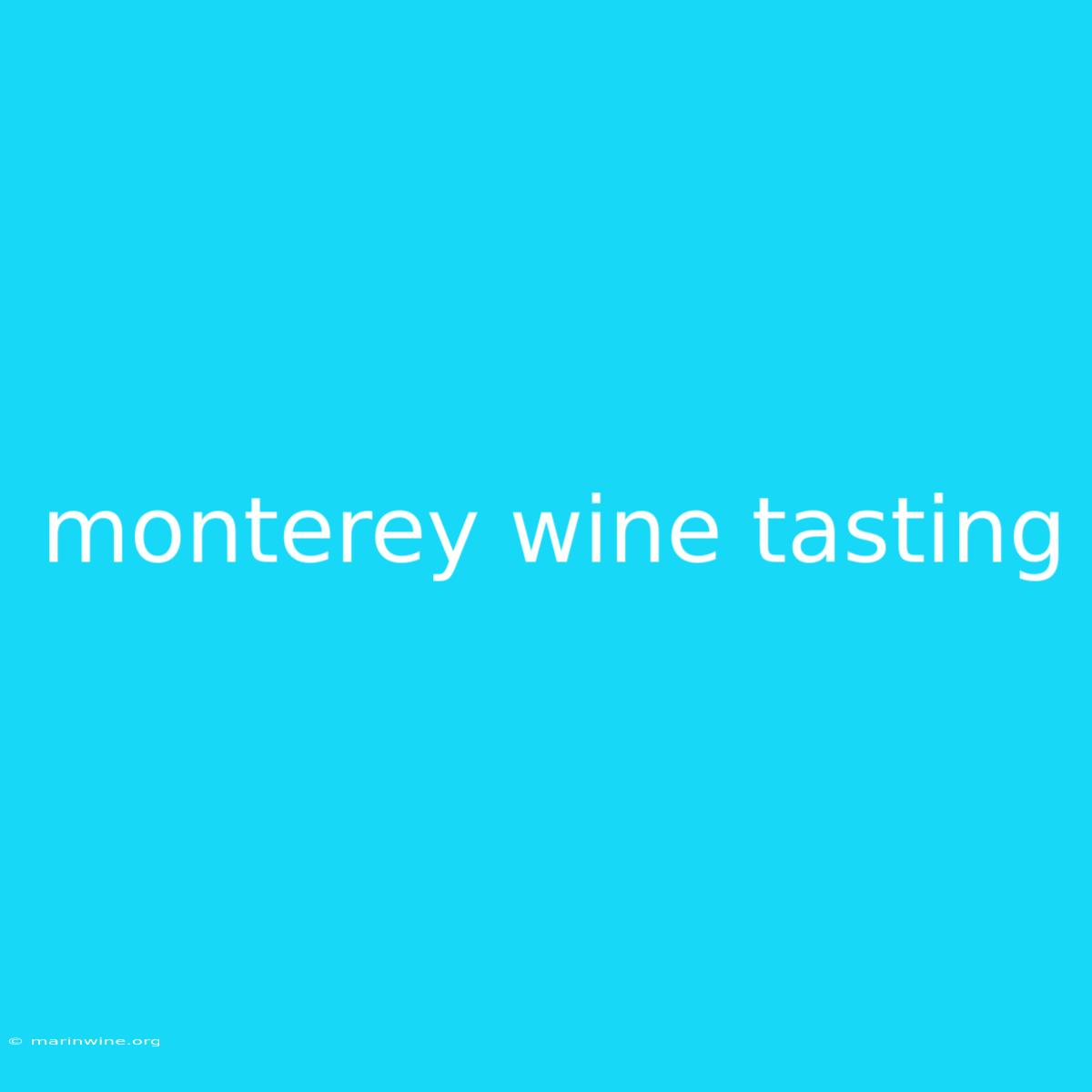 Monterey Wine Tasting