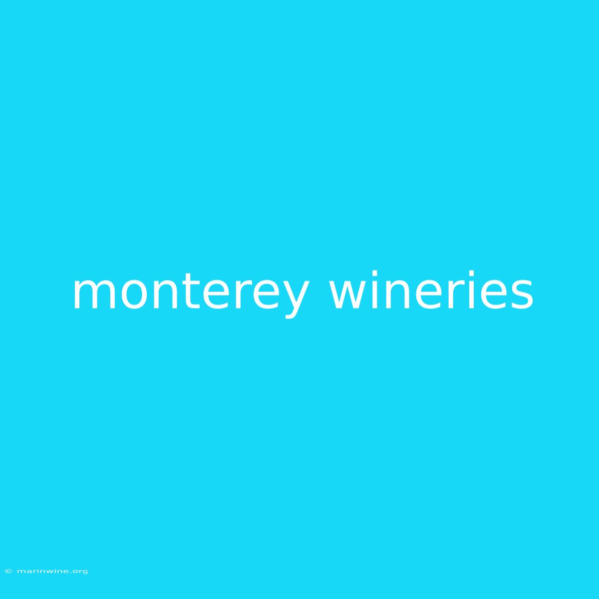 Monterey Wineries