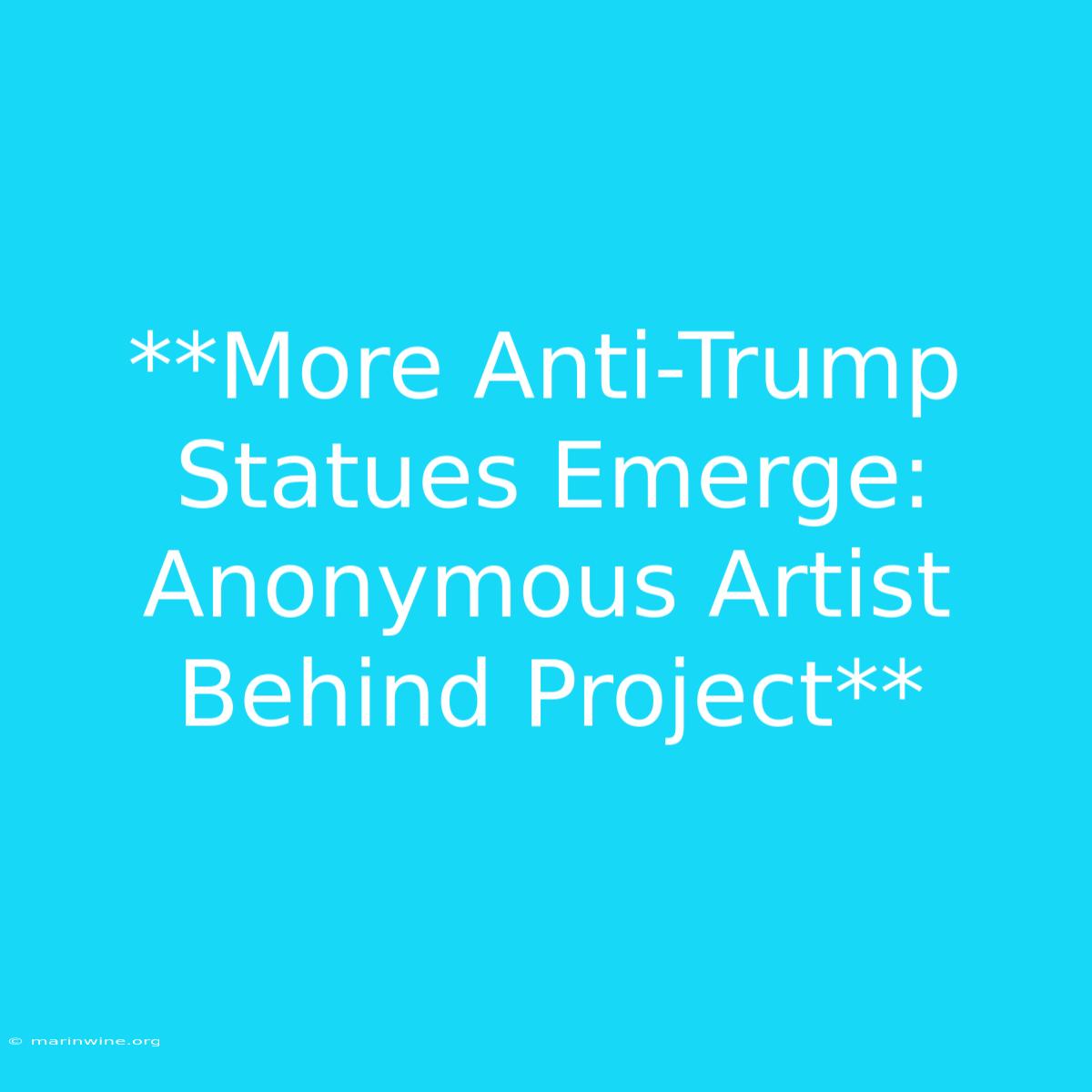 **More Anti-Trump Statues Emerge: Anonymous Artist Behind Project**