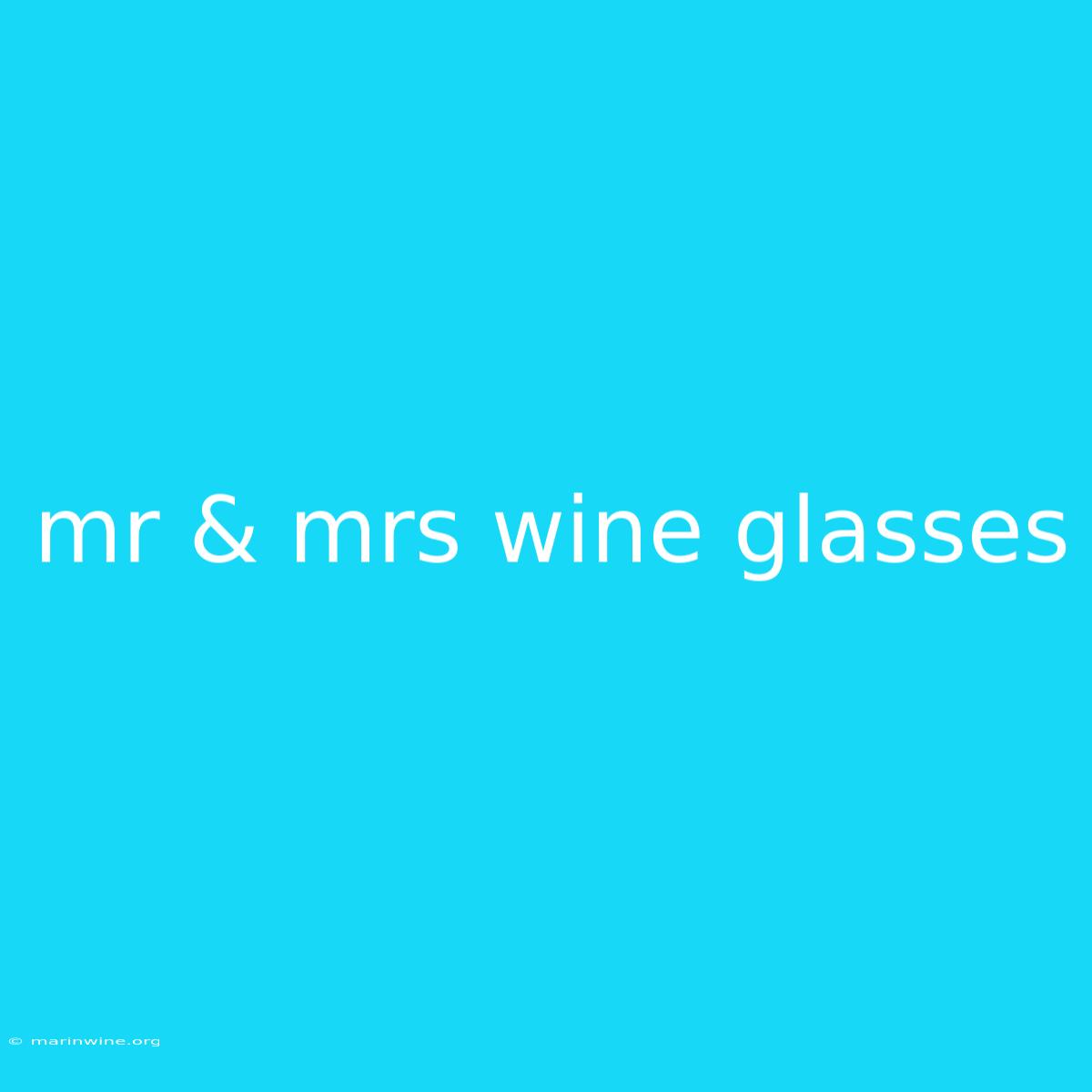 Mr & Mrs Wine Glasses