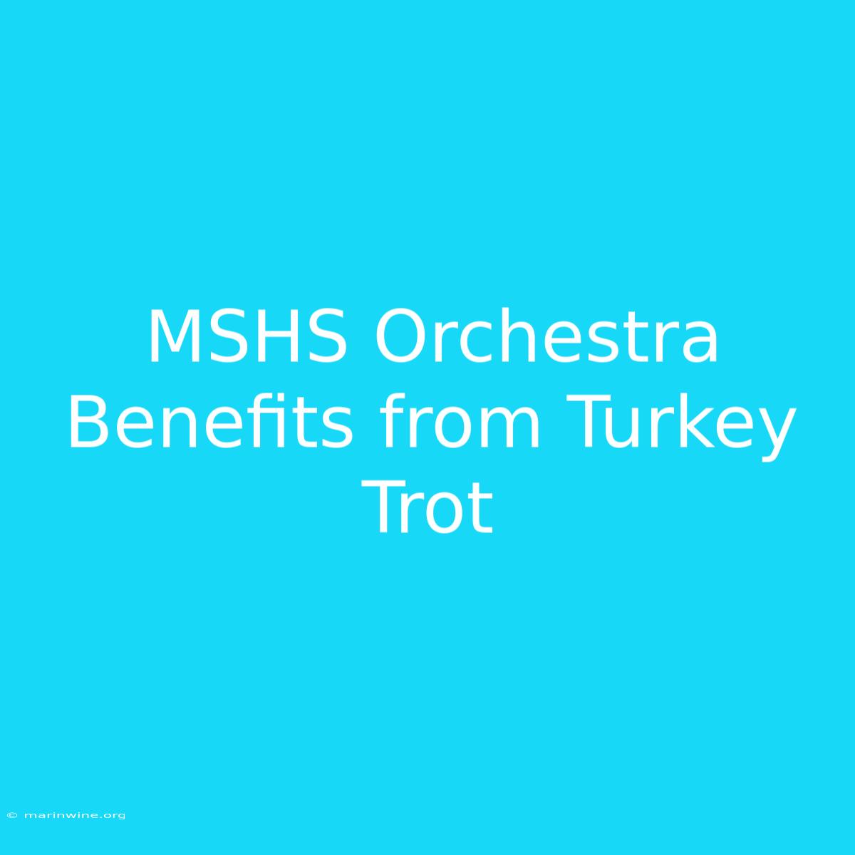 MSHS Orchestra Benefits From Turkey Trot