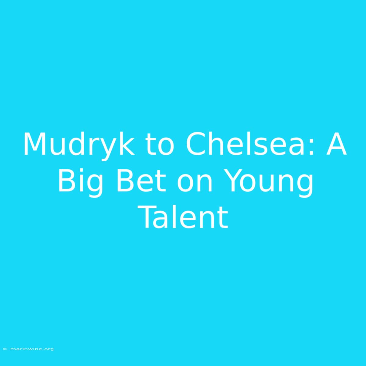 Mudryk To Chelsea: A Big Bet On Young Talent 