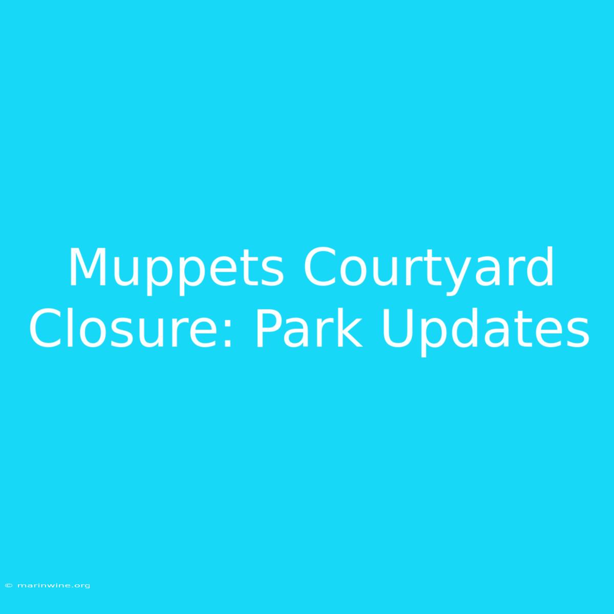 Muppets Courtyard Closure: Park Updates