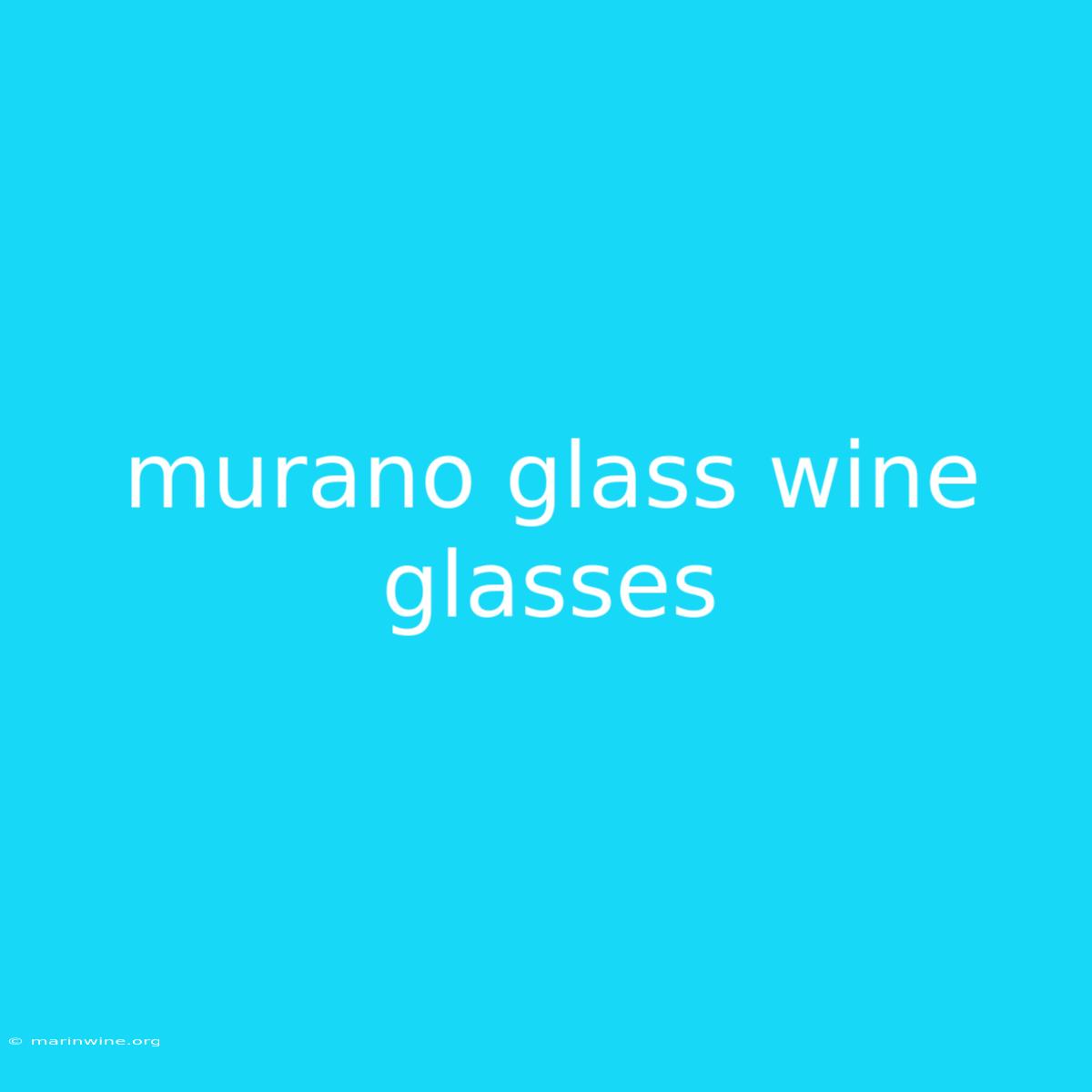 Murano Glass Wine Glasses