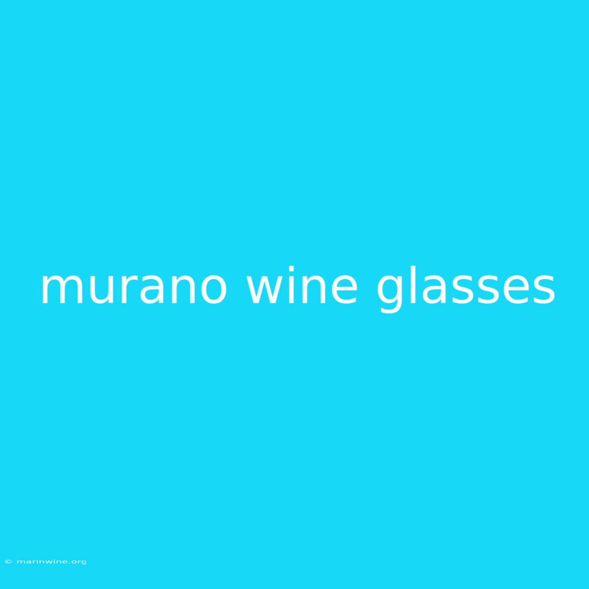 Murano Wine Glasses