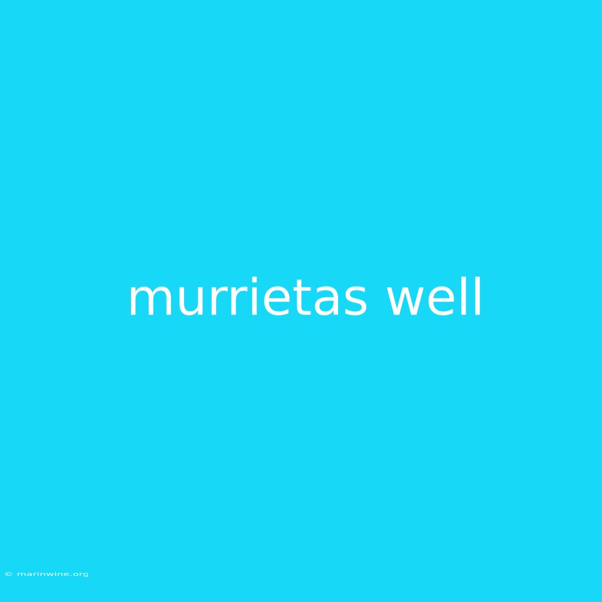 Murrietas Well