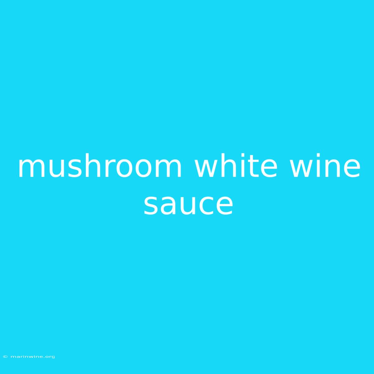 Mushroom White Wine Sauce