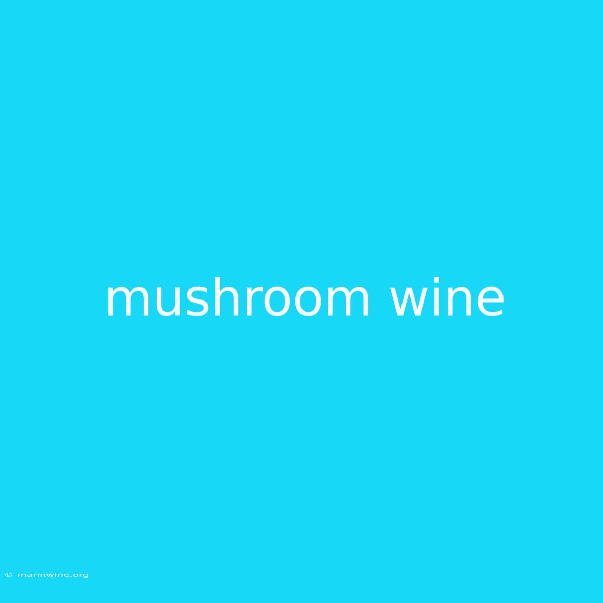 Mushroom Wine