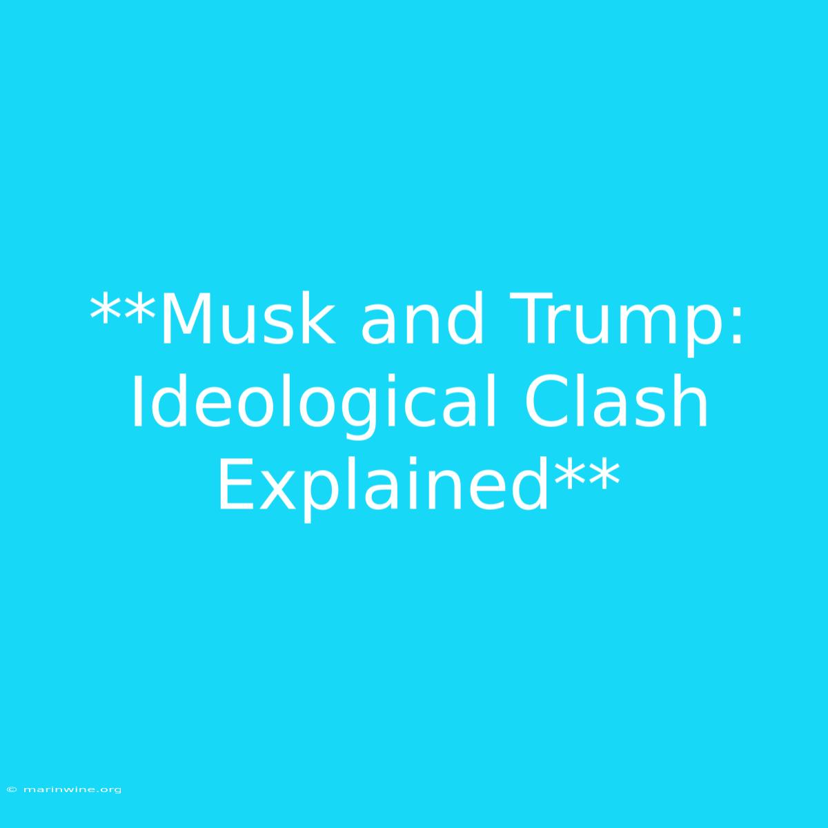 **Musk And Trump: Ideological Clash Explained**