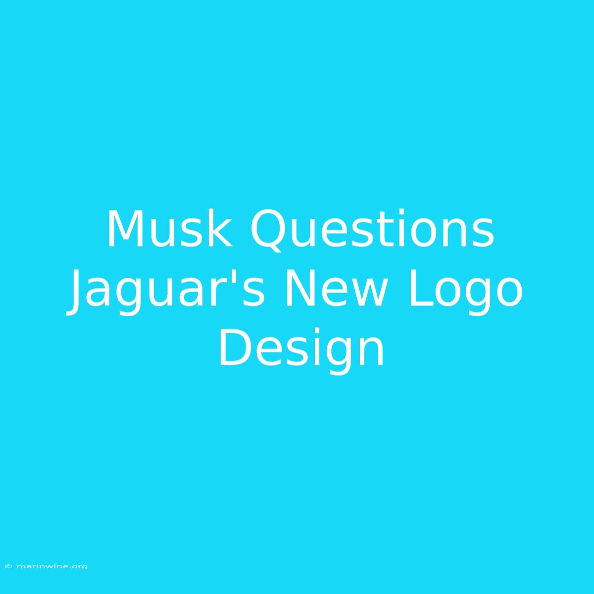 Musk Questions Jaguar's New Logo Design