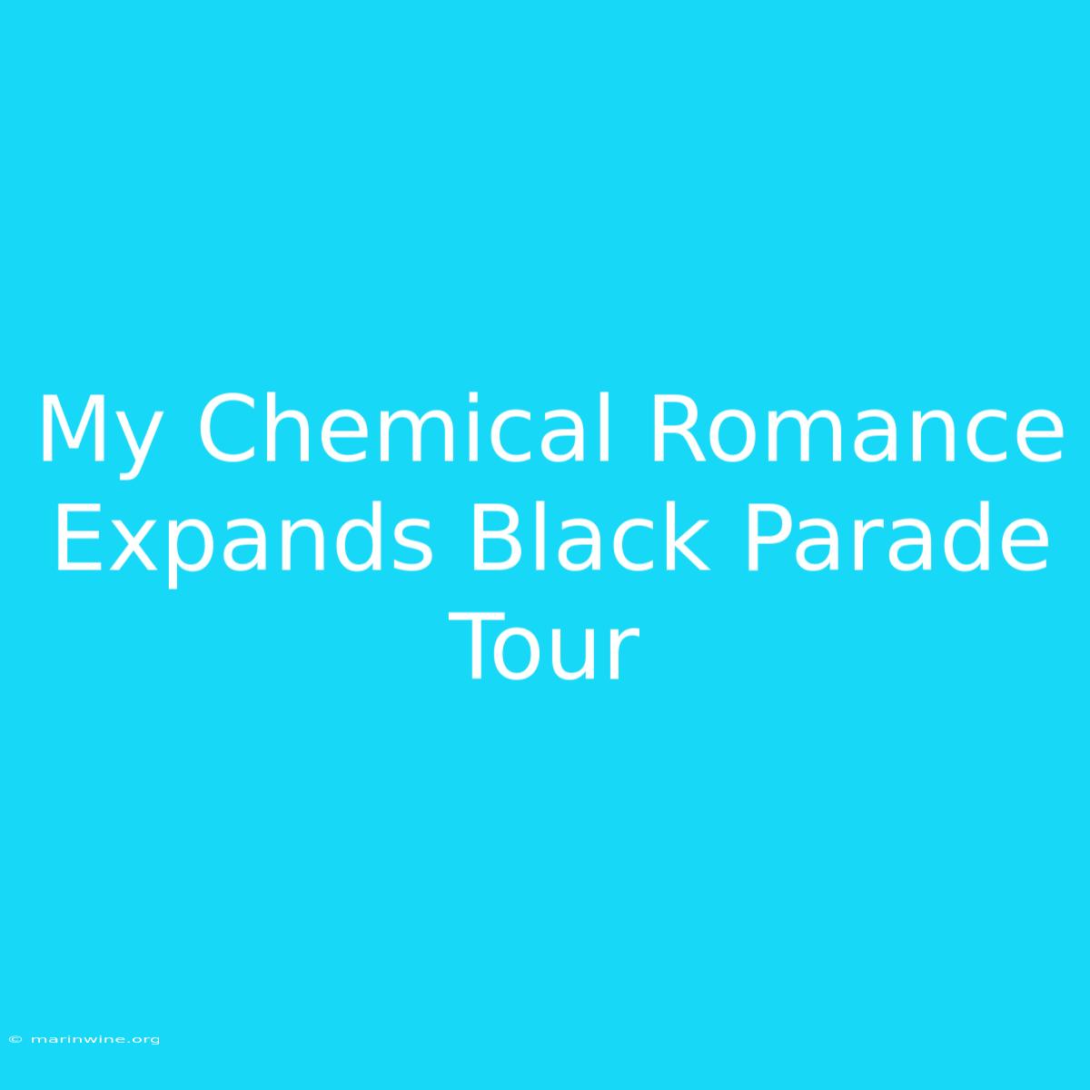 My Chemical Romance Expands Black Parade Tour