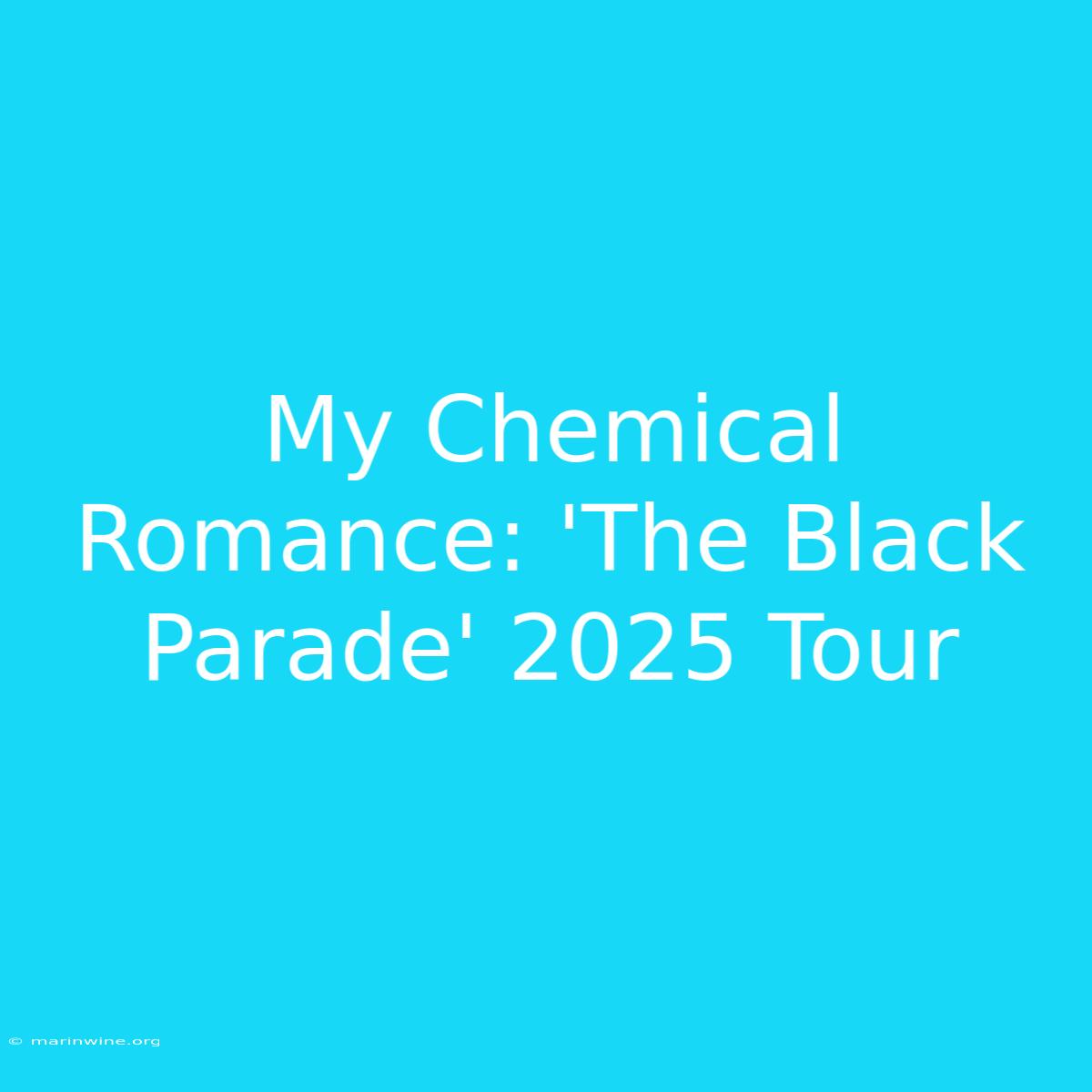 My Chemical Romance: 'The Black Parade' 2025 Tour