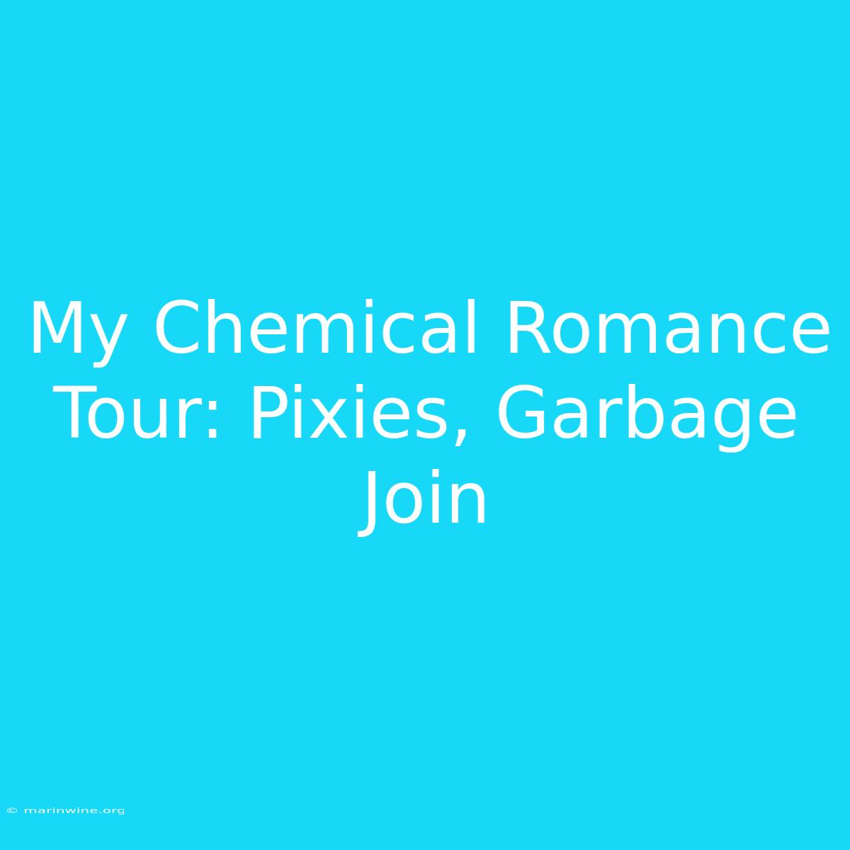 My Chemical Romance Tour: Pixies, Garbage Join