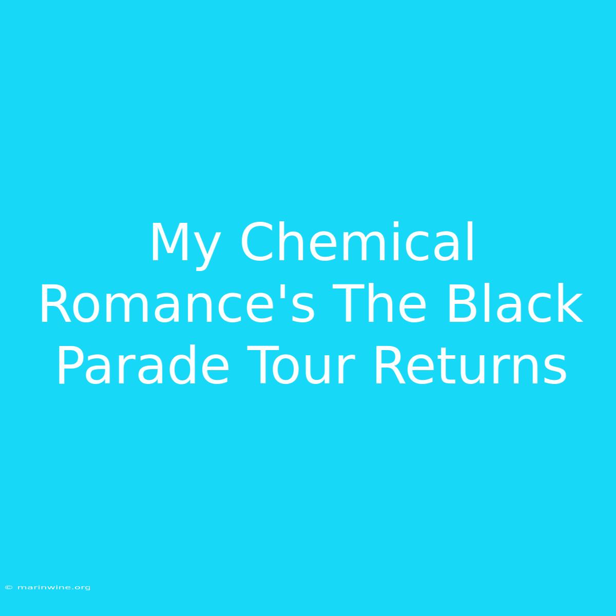 My Chemical Romance's The Black Parade Tour Returns