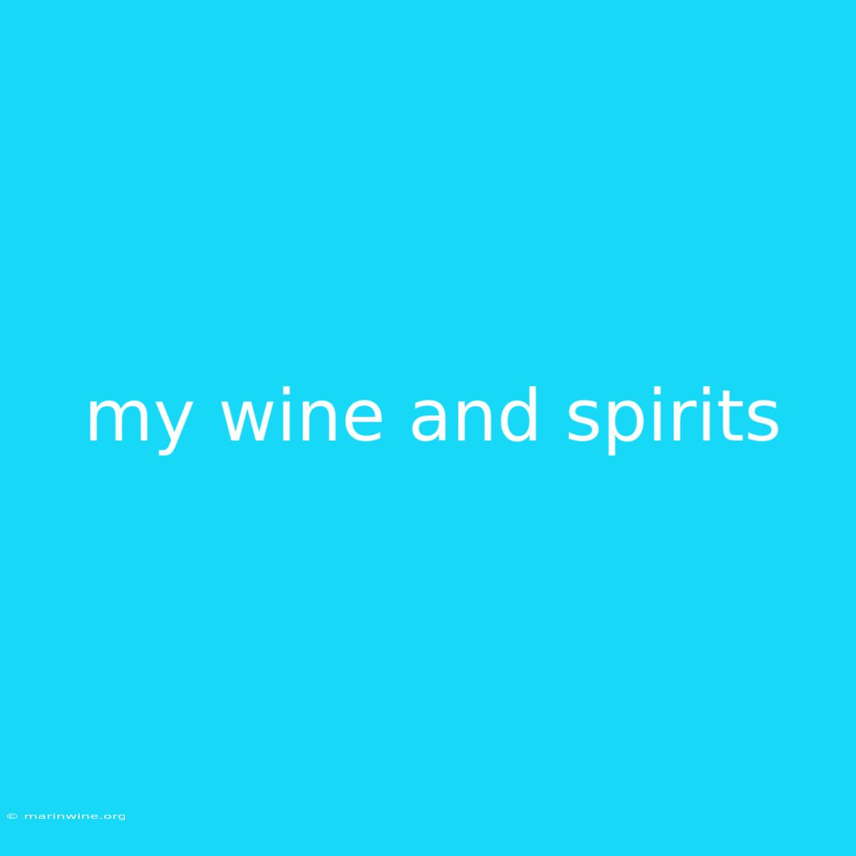 My Wine And Spirits