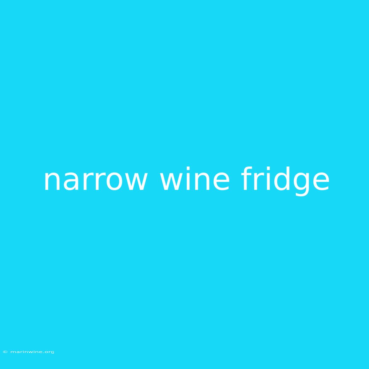 Narrow Wine Fridge