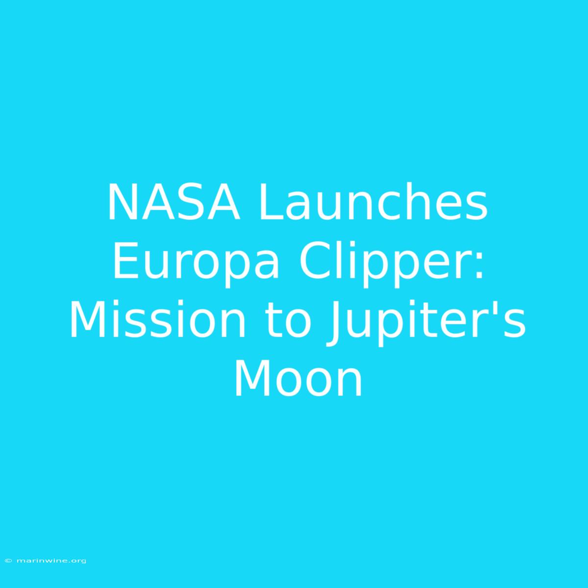 NASA Launches Europa Clipper: Mission To Jupiter's Moon