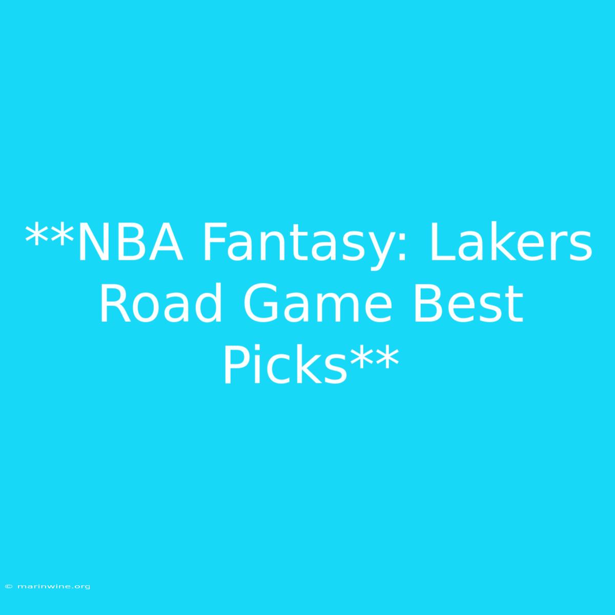 **NBA Fantasy: Lakers Road Game Best Picks**