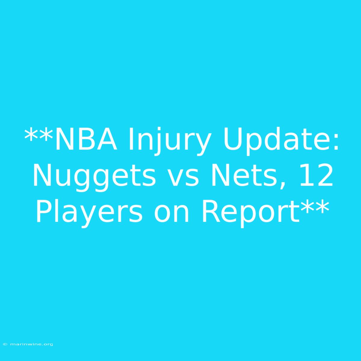 **NBA Injury Update: Nuggets Vs Nets, 12 Players On Report** 