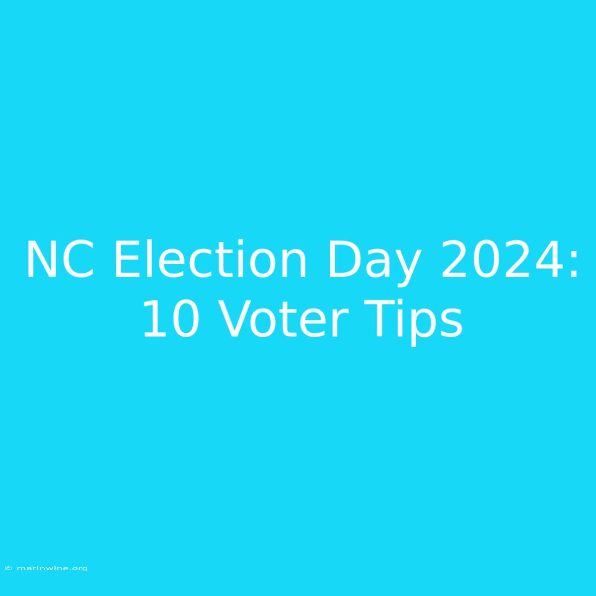 NC Election Day 2024: 10 Voter Tips