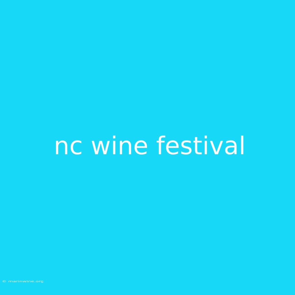 Nc Wine Festival