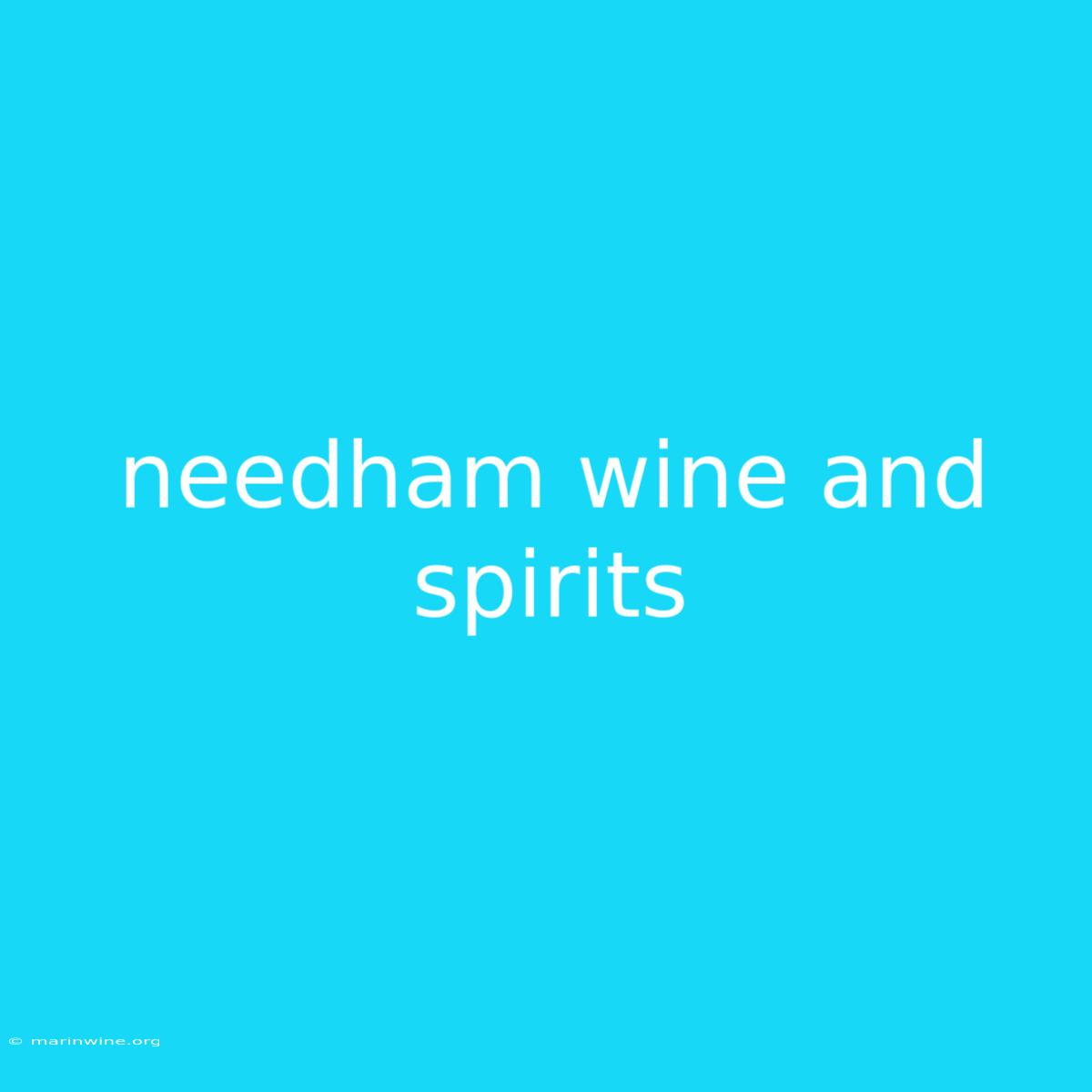 Needham Wine And Spirits