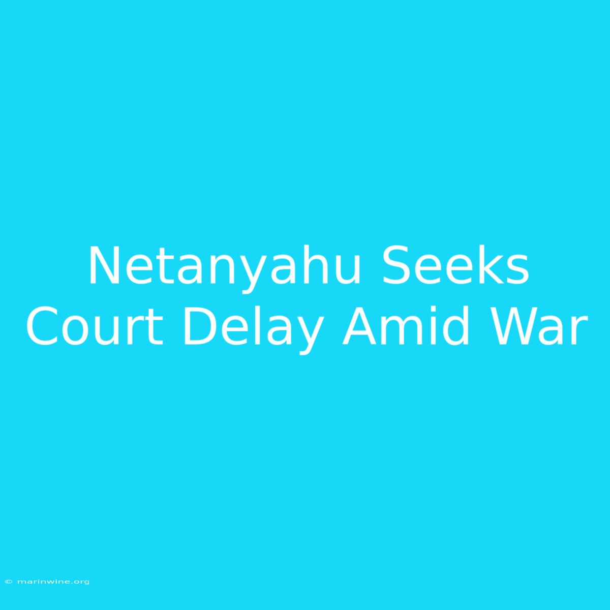 Netanyahu Seeks Court Delay Amid War