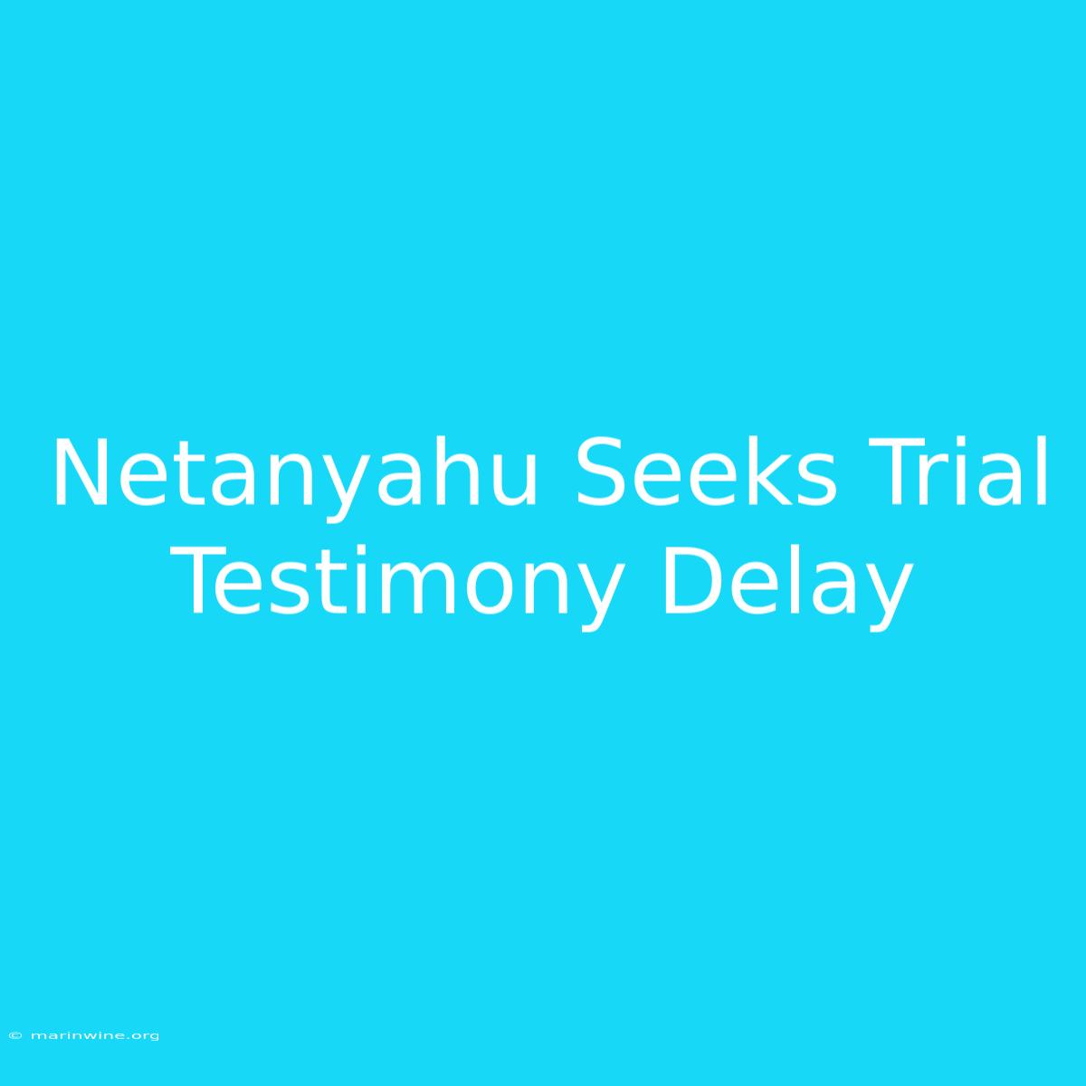 Netanyahu Seeks Trial Testimony Delay