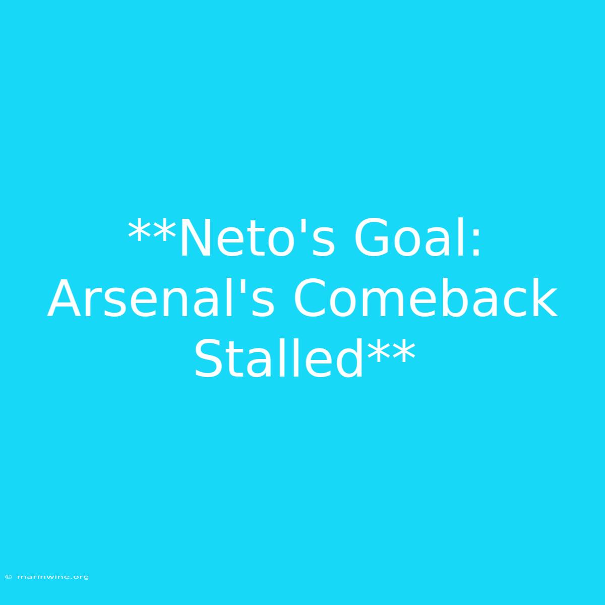 **Neto's Goal: Arsenal's Comeback Stalled** 