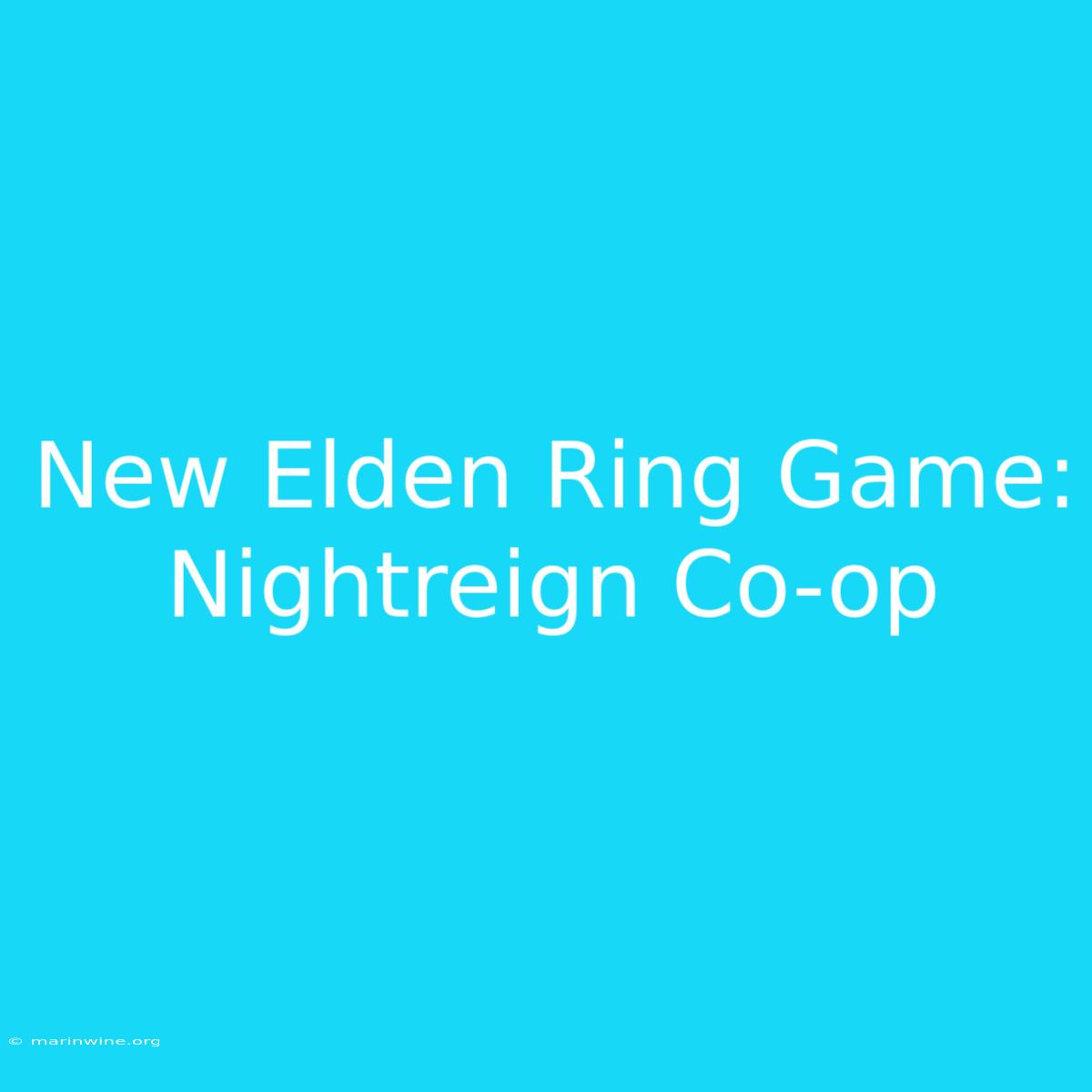 New Elden Ring Game: Nightreign Co-op