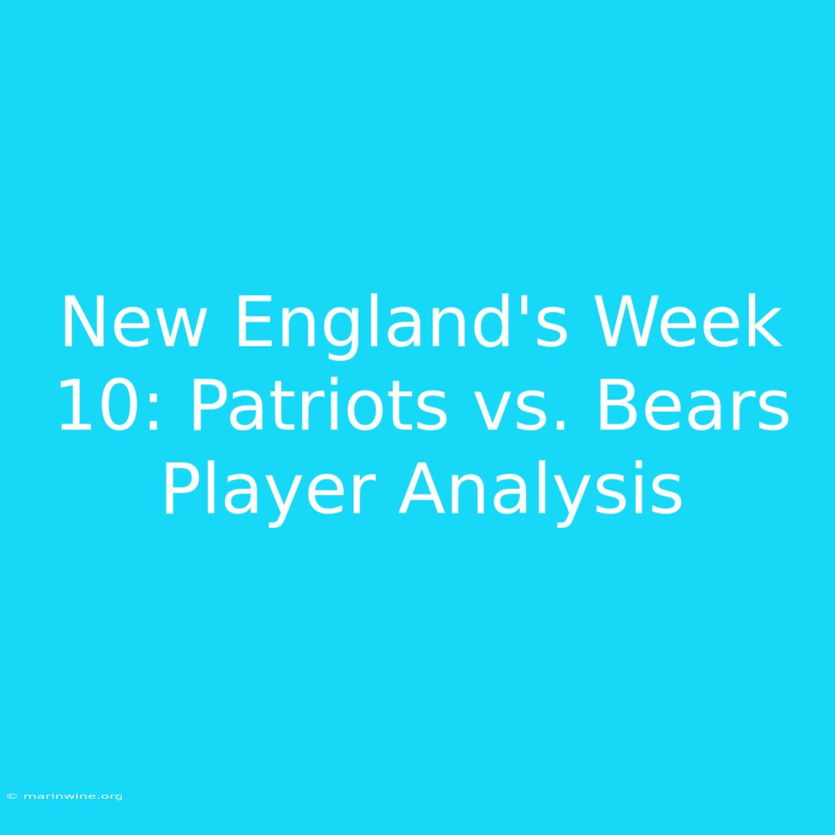 New England's Week 10: Patriots Vs. Bears Player Analysis