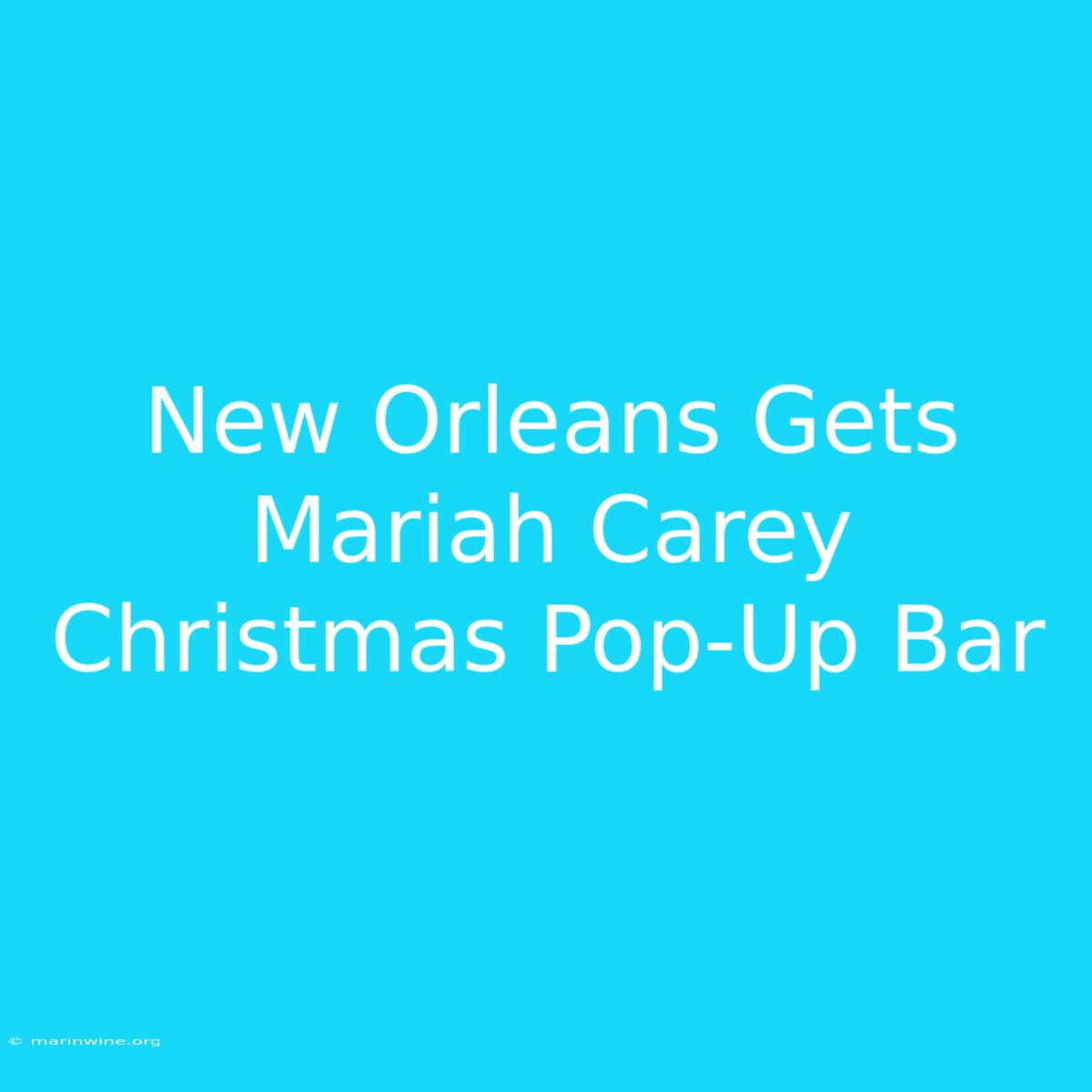 New Orleans Gets Mariah Carey Christmas Pop-Up Bar