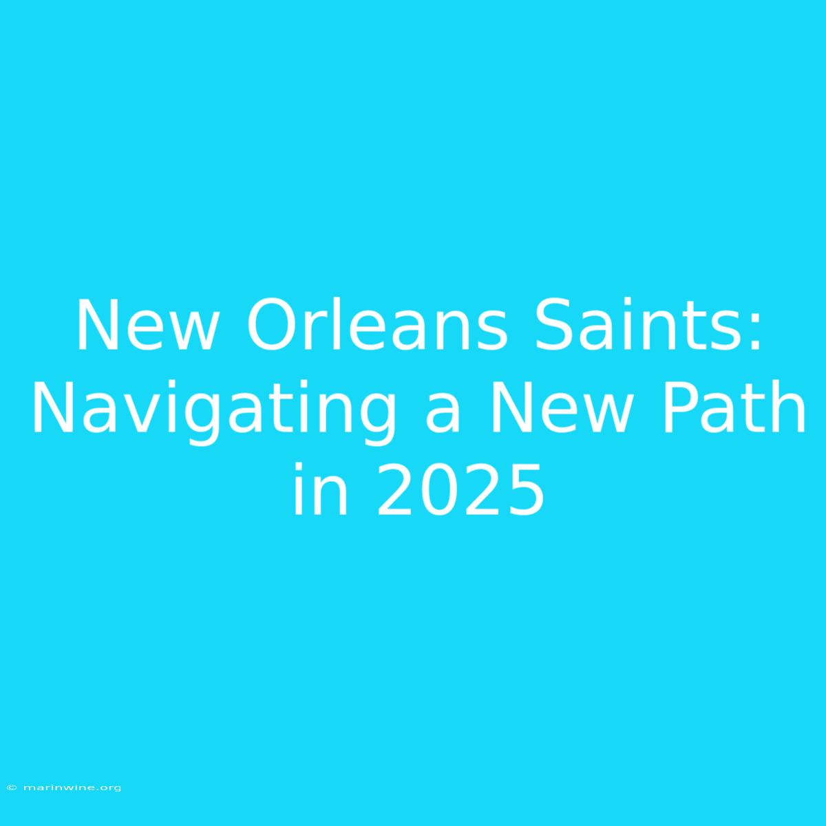 New Orleans Saints: Navigating A New Path In 2025 