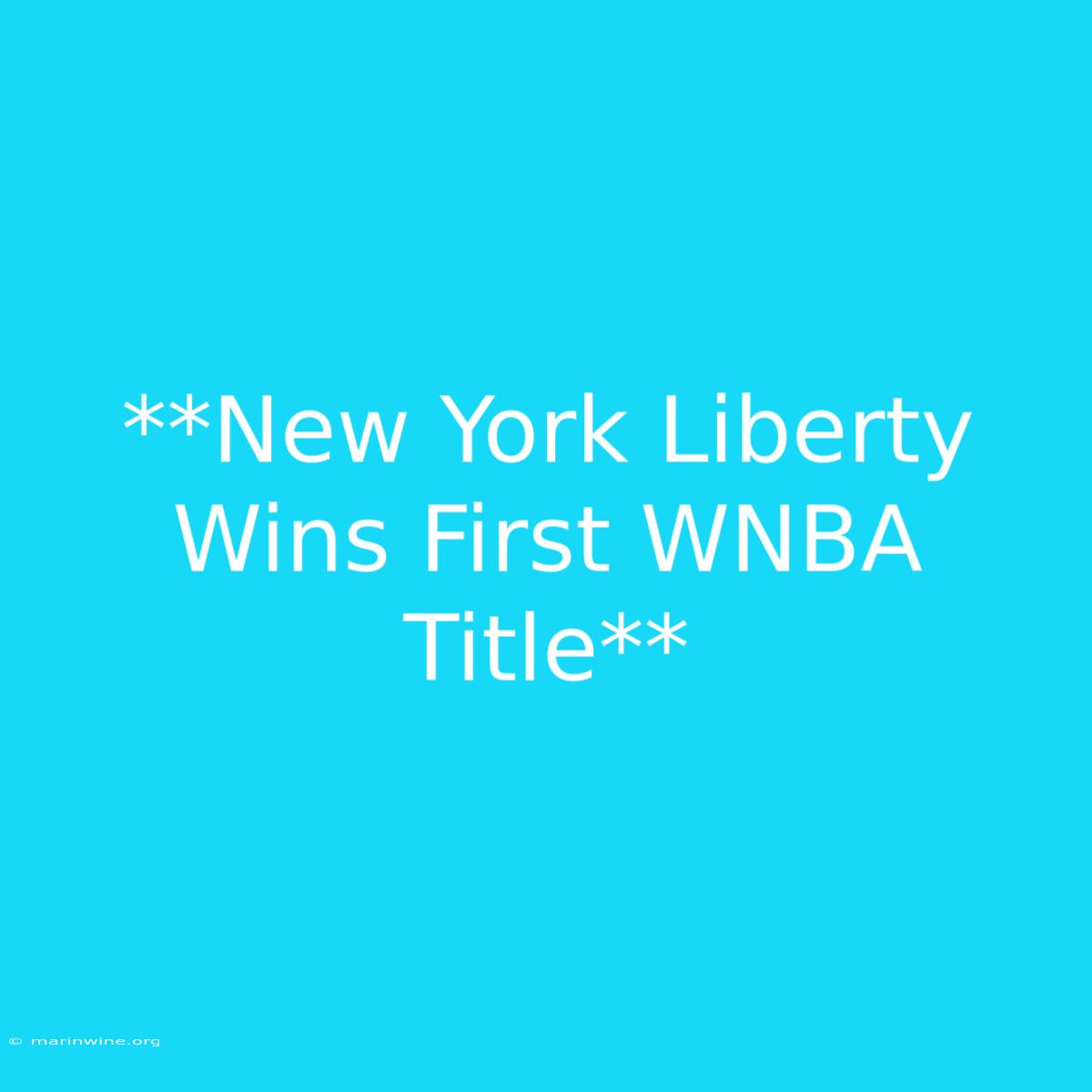 **New York Liberty Wins First WNBA Title**