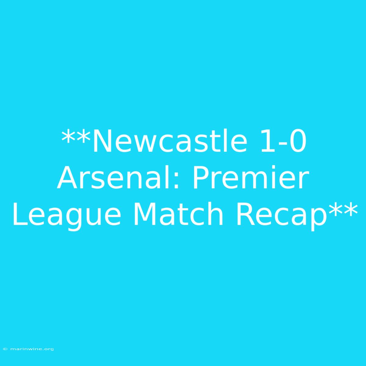 **Newcastle 1-0 Arsenal: Premier League Match Recap**