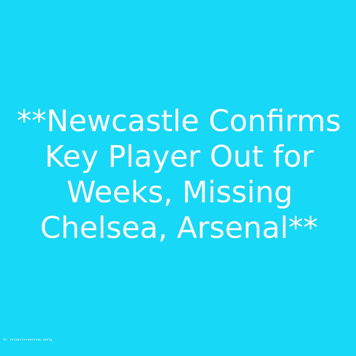 **Newcastle Confirms Key Player Out For Weeks, Missing Chelsea, Arsenal**