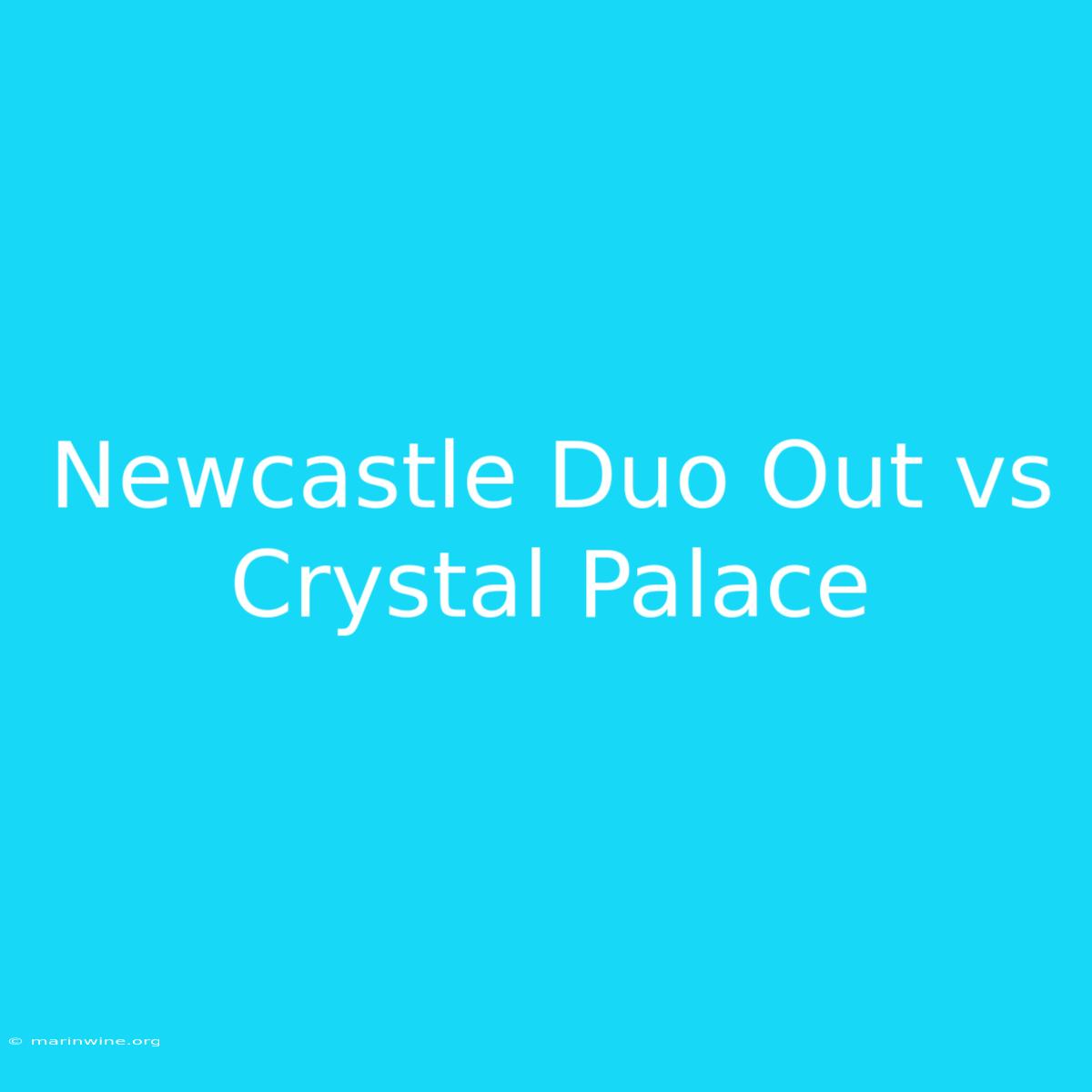 Newcastle Duo Out Vs Crystal Palace