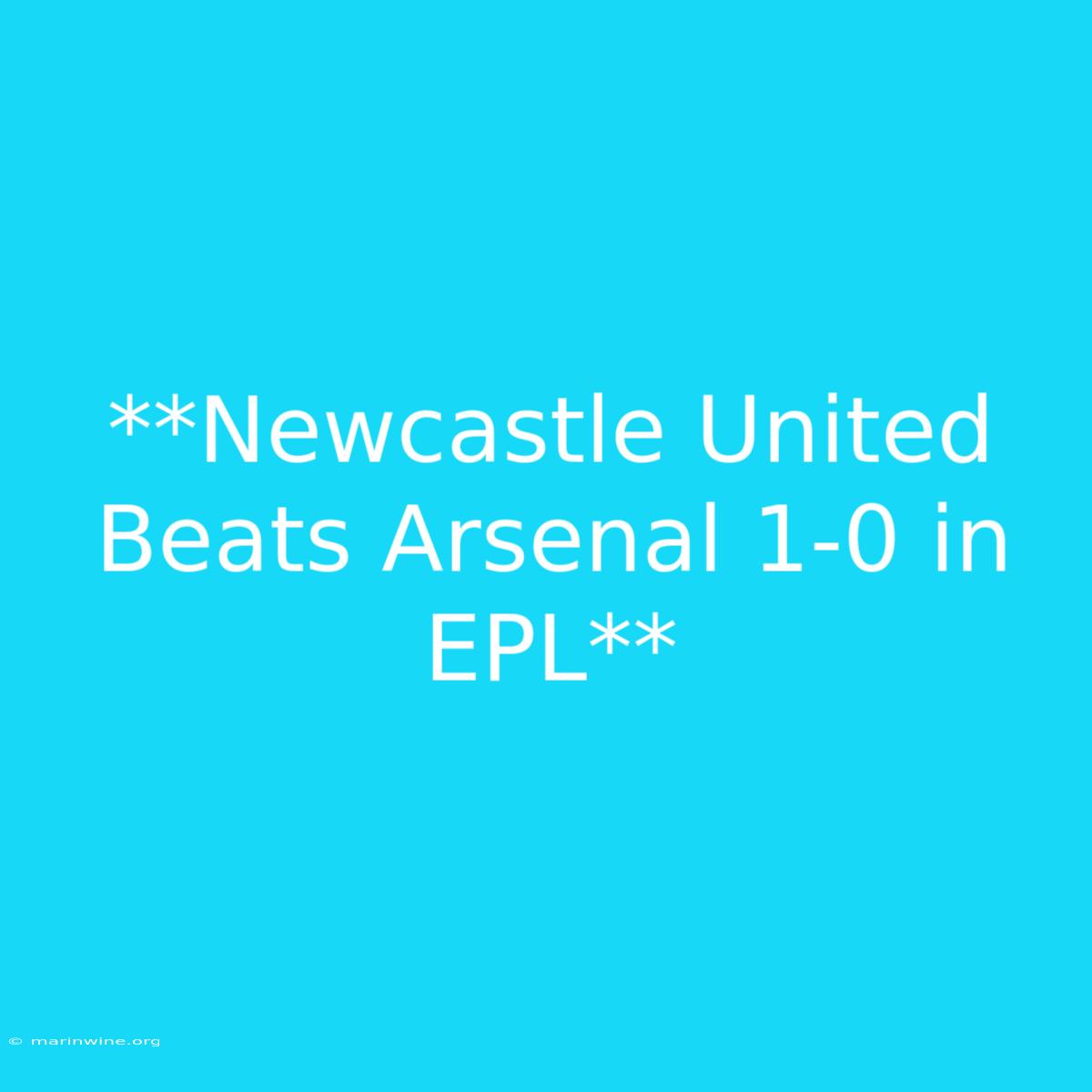 **Newcastle United Beats Arsenal 1-0 In EPL** 