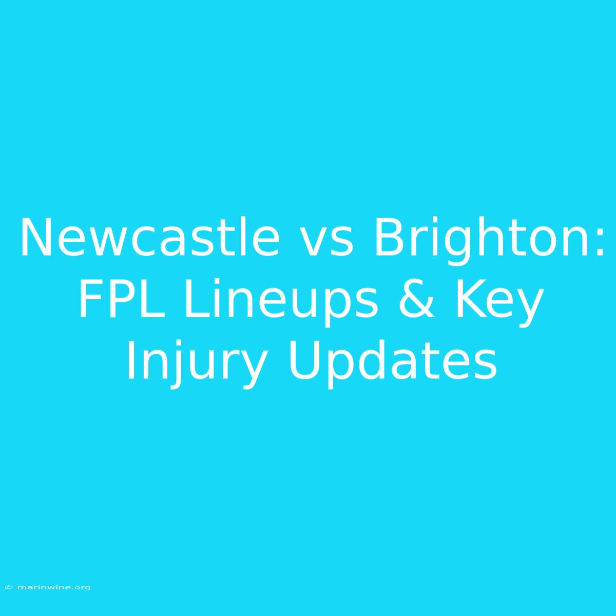 Newcastle Vs Brighton: FPL Lineups & Key Injury Updates 