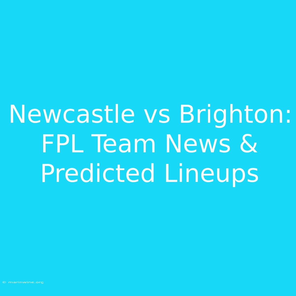 Newcastle Vs Brighton: FPL Team News & Predicted Lineups