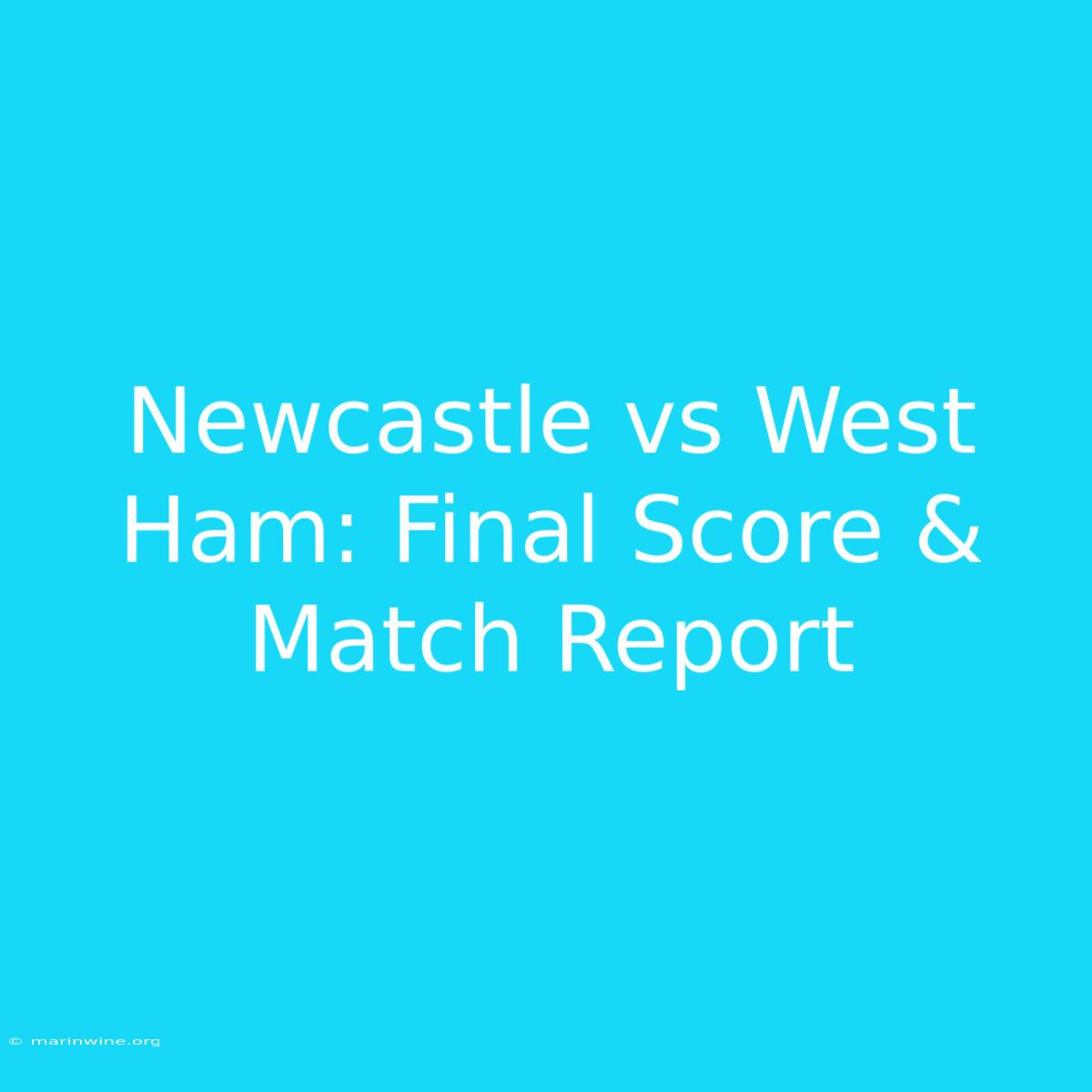 Newcastle Vs West Ham: Final Score & Match Report