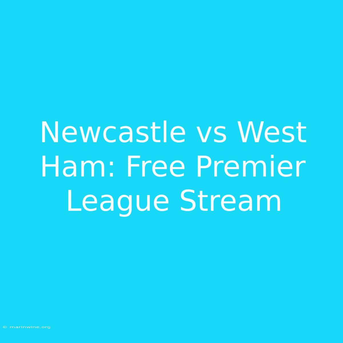 Newcastle Vs West Ham: Free Premier League Stream