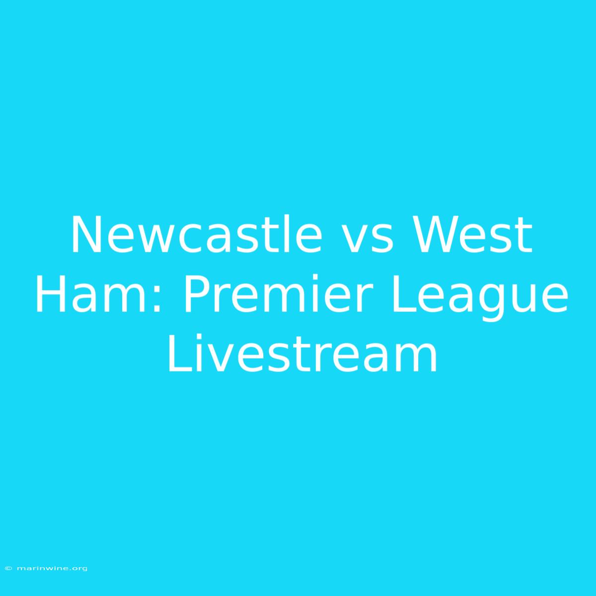 Newcastle Vs West Ham: Premier League Livestream