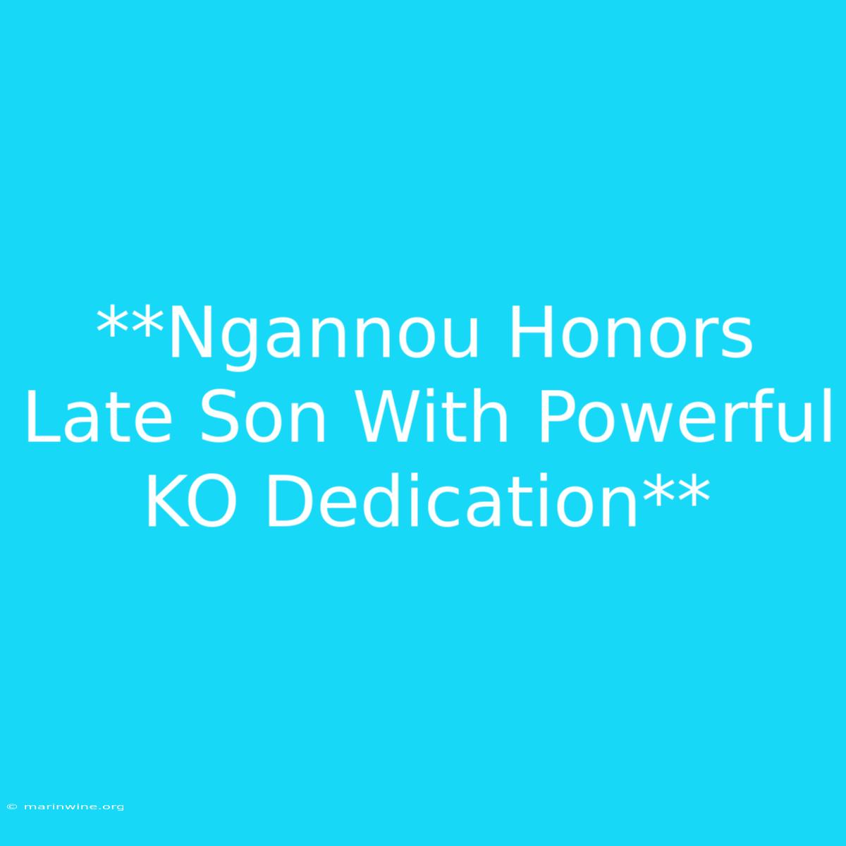 **Ngannou Honors Late Son With Powerful KO Dedication**