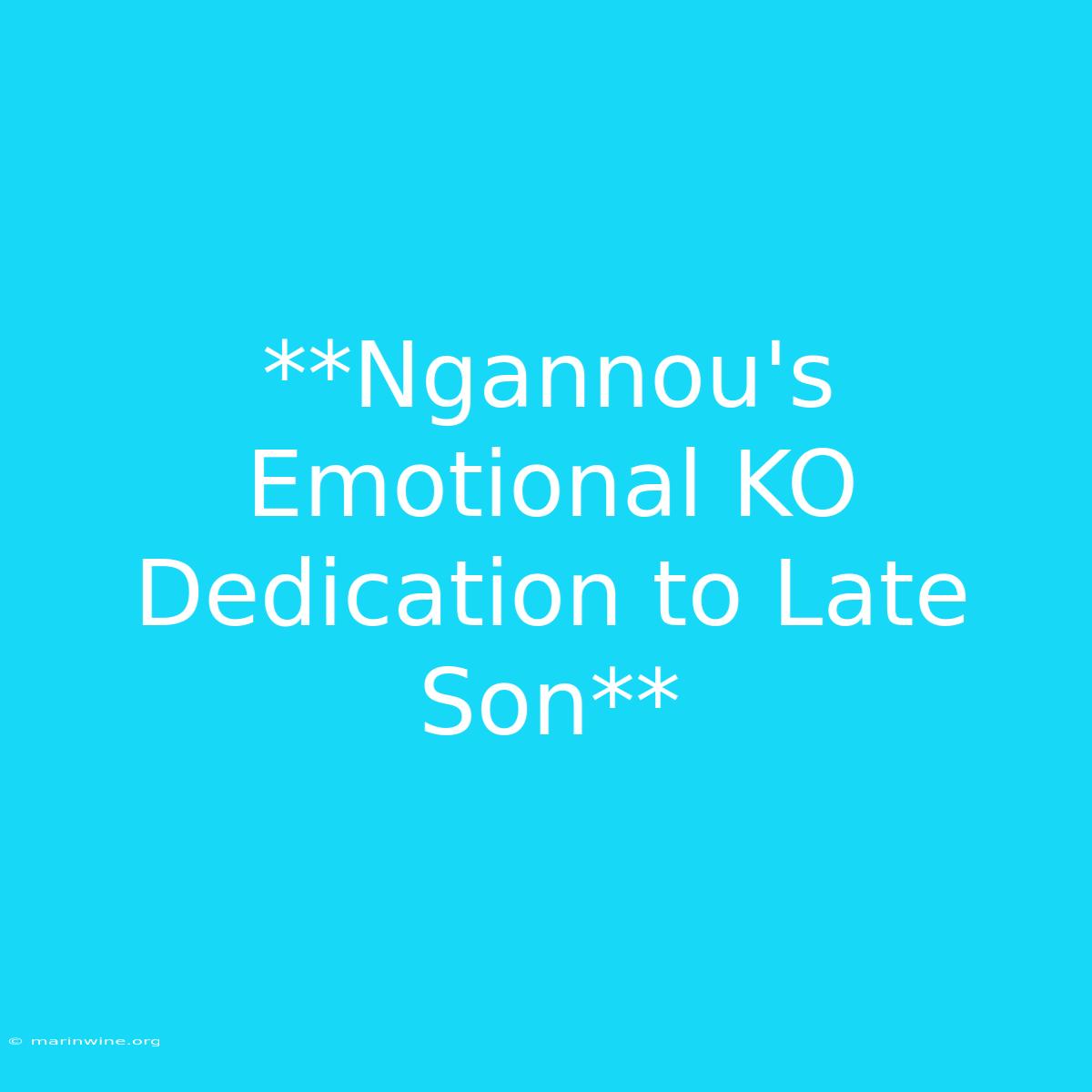 **Ngannou's Emotional KO Dedication To Late Son**