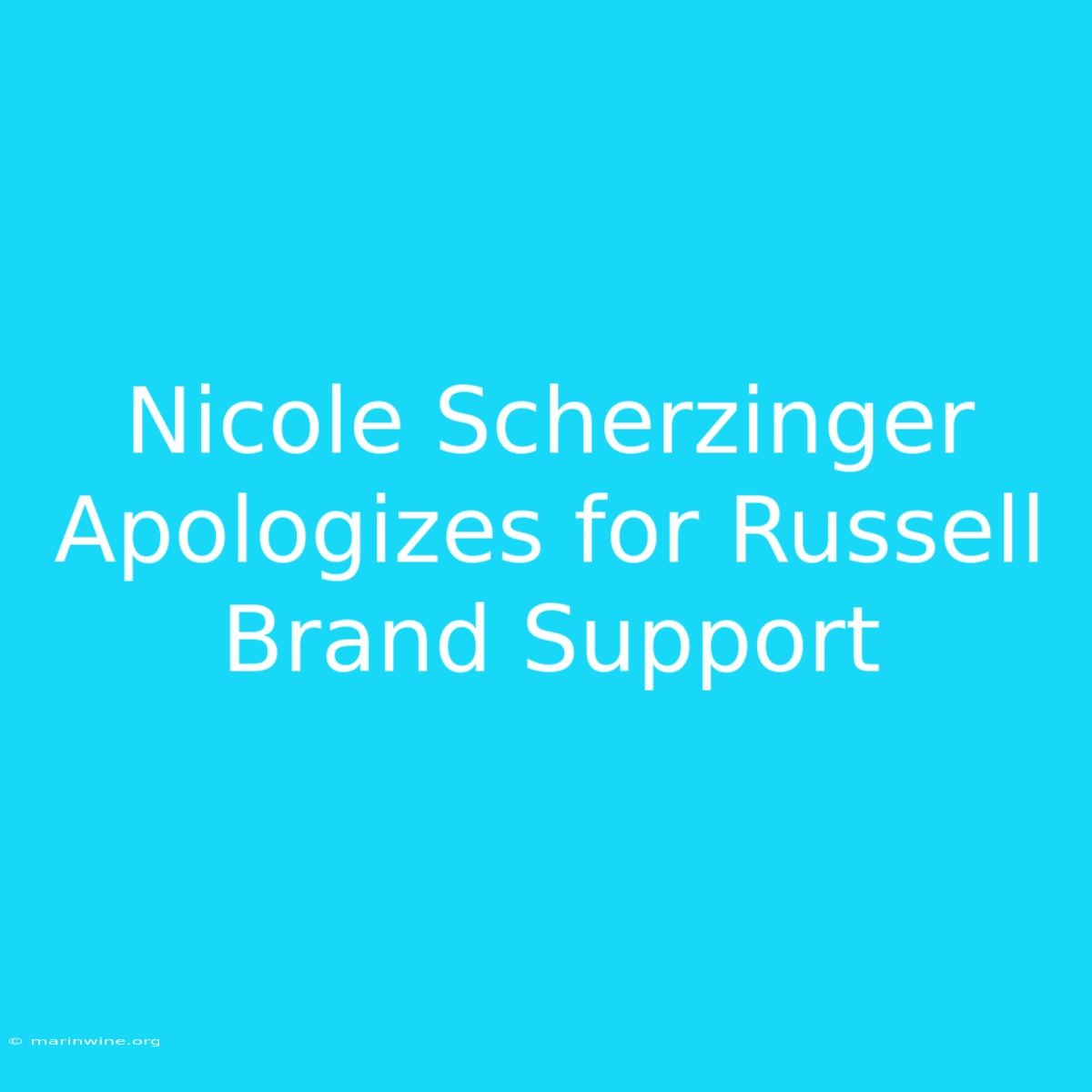 Nicole Scherzinger Apologizes For Russell Brand Support